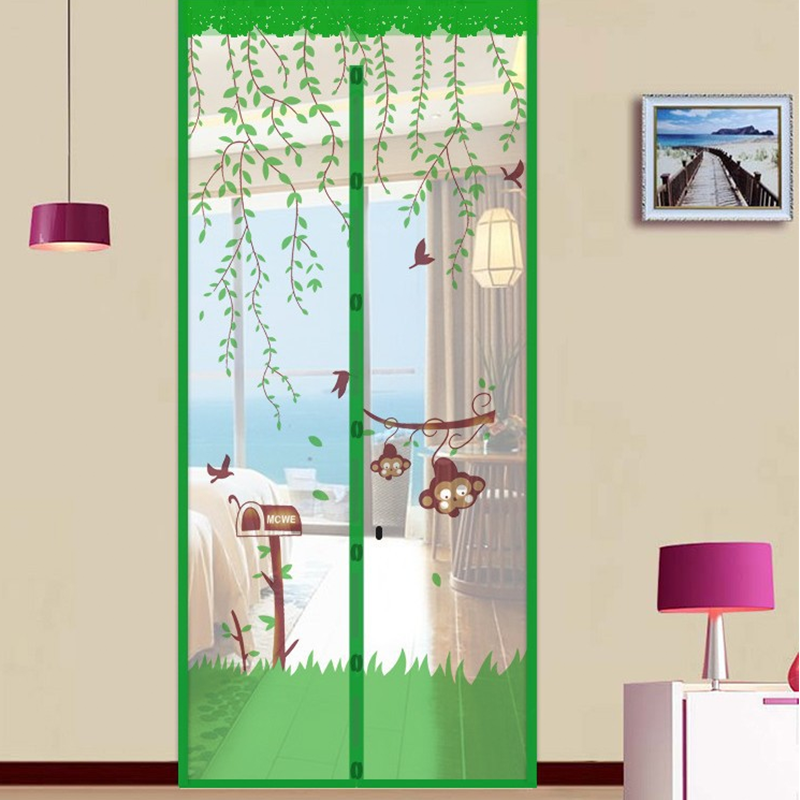 Anti-Mosquito Mesh Door with Monkey Pattern