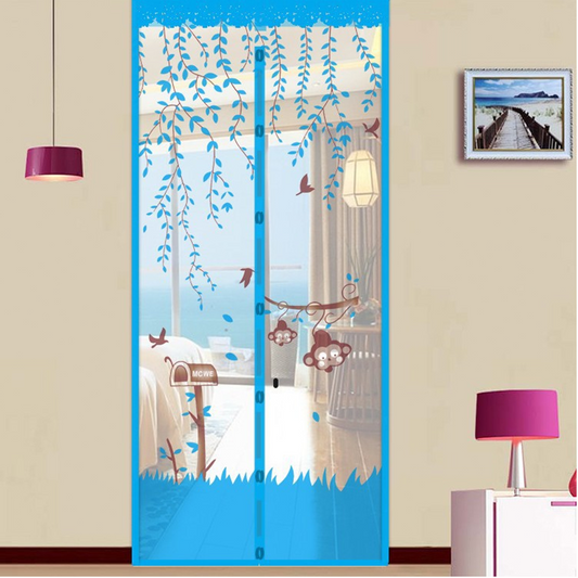Anti-Mosquito Mesh Door with Monkey Pattern
