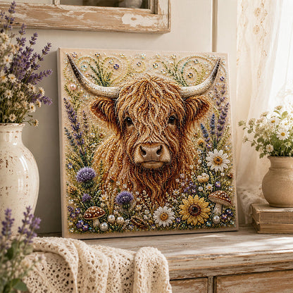 🏆 Last Day Special Price £9.98🦉💛 Highland Cow Pearl Art DIY Kit – Relaxing DIY Craft to Create Stunning Coastal Artwork (📦Buy 4 Free Shipping)