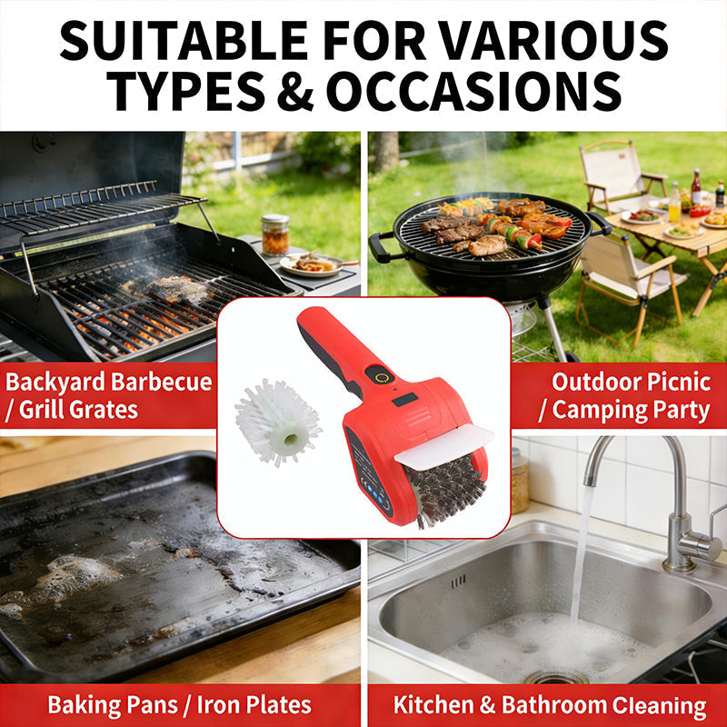 🔥Electric Grill Cleaner with Rotating Steel Brush