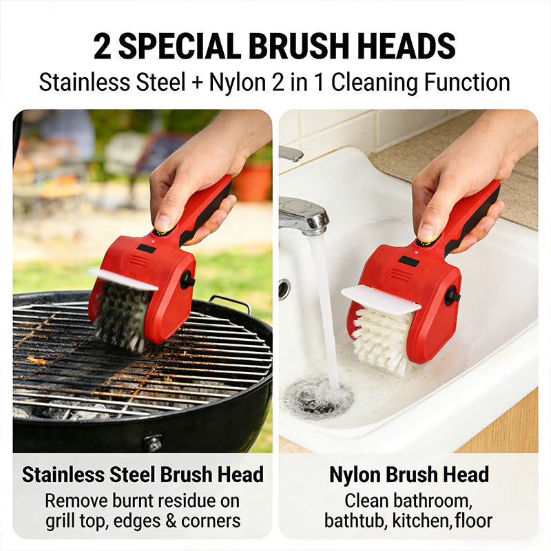 🔥Electric Grill Cleaner with Rotating Steel Brush