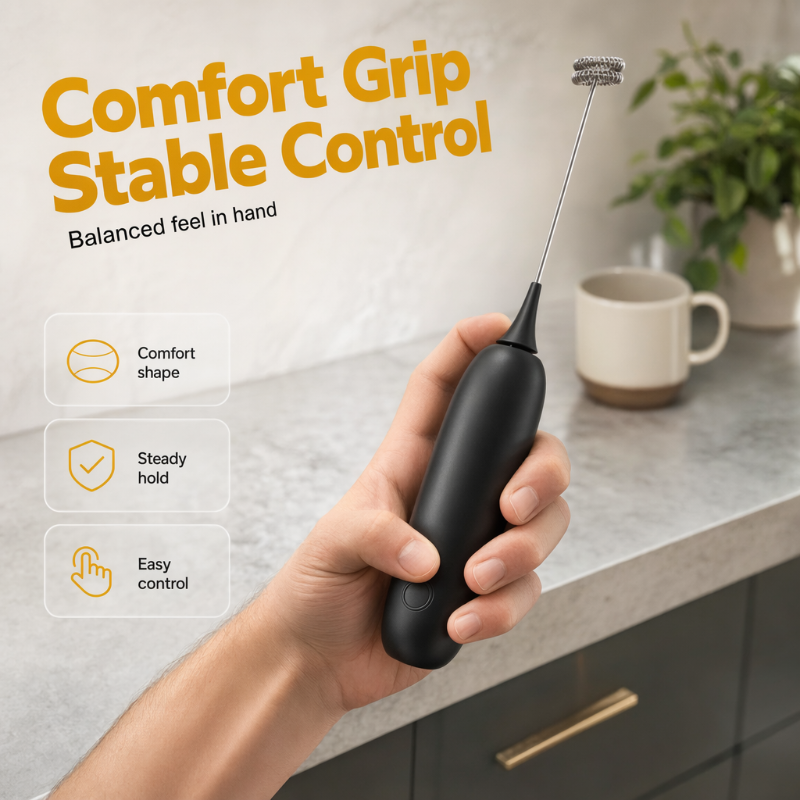 Handheld Electric Milk Frother and Coffee Stirrer