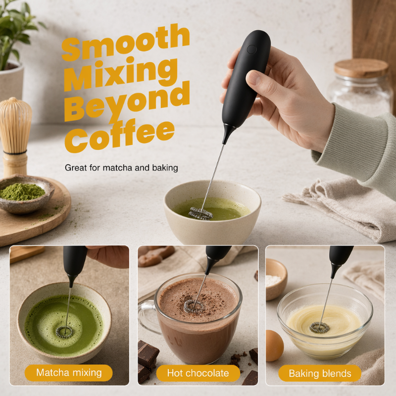 Handheld Electric Milk Frother and Coffee Stirrer