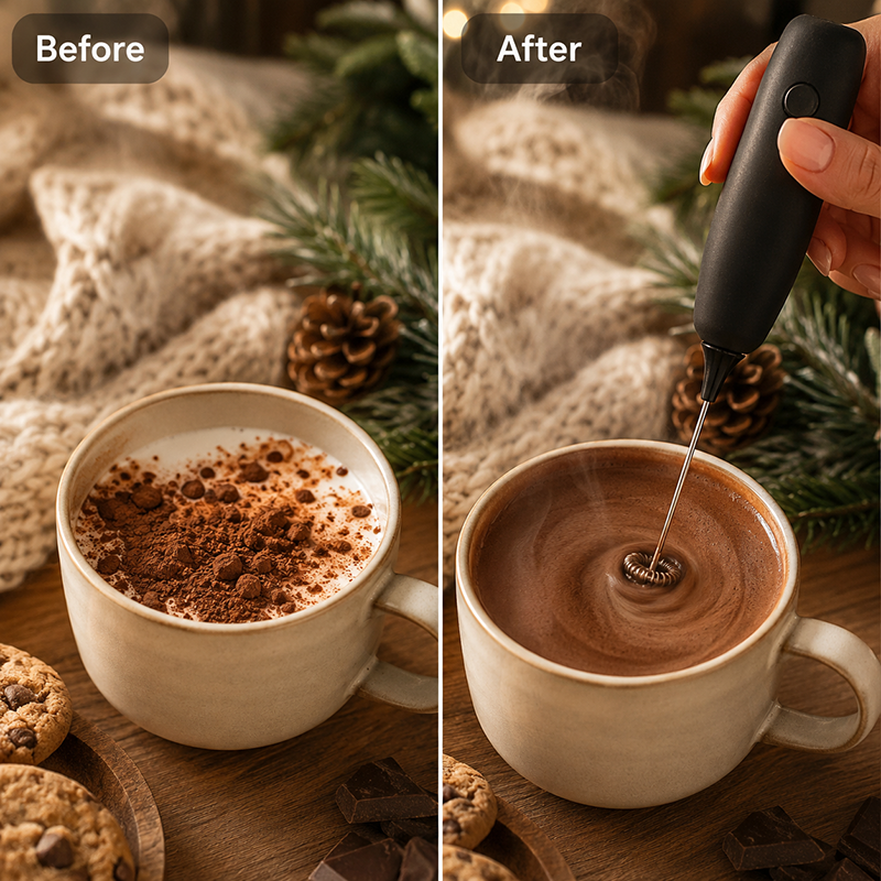Handheld Electric Milk Frother and Coffee Stirrer