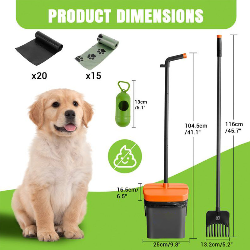 Long-Handle Dog Pooper Scooper Set