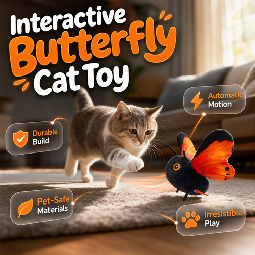 🐱 LIMITED-TIME 50% OFF! Smart Sensing Automatic Flapping Butterfly Cat Toy, Interactive Electric Pet Play Toy