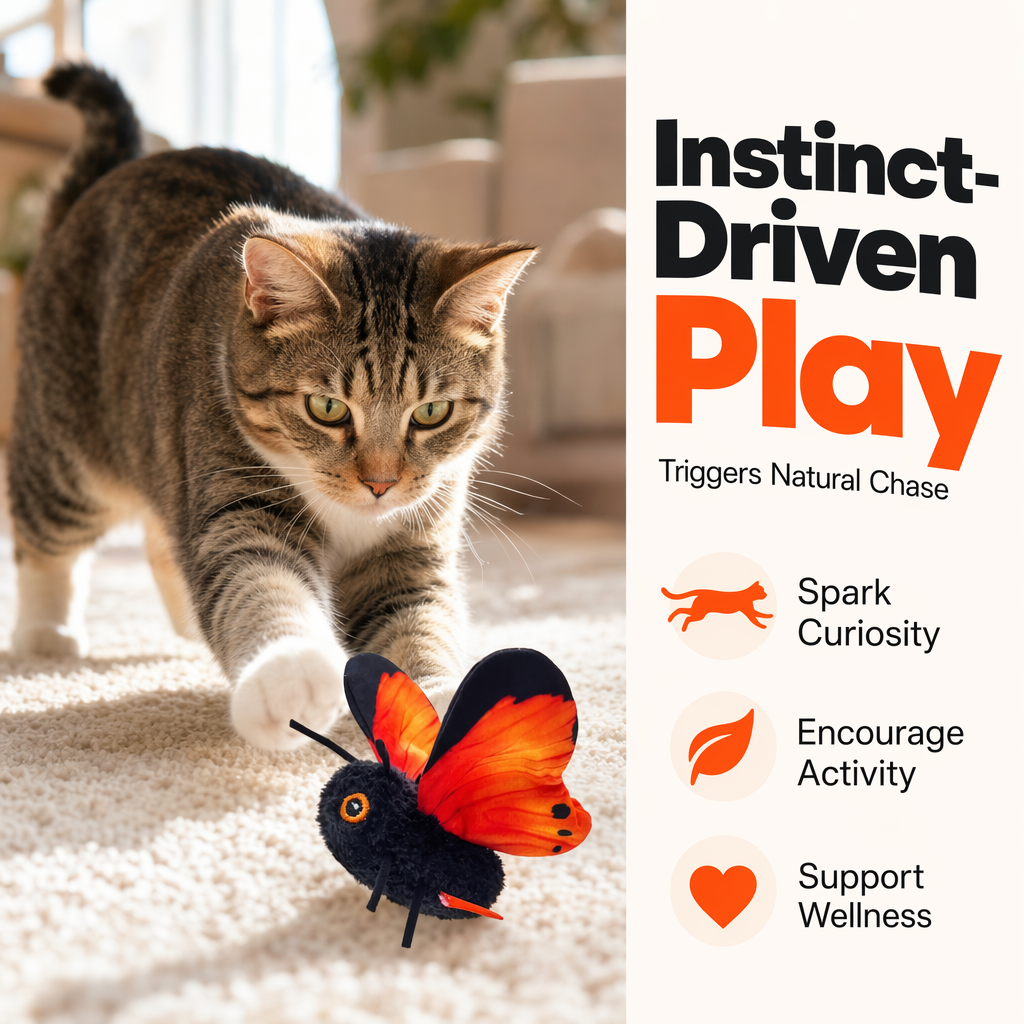 🐱 LIMITED-TIME 50% OFF! Smart Sensing Automatic Flapping Butterfly Cat Toy, Interactive Electric Pet Play Toy
