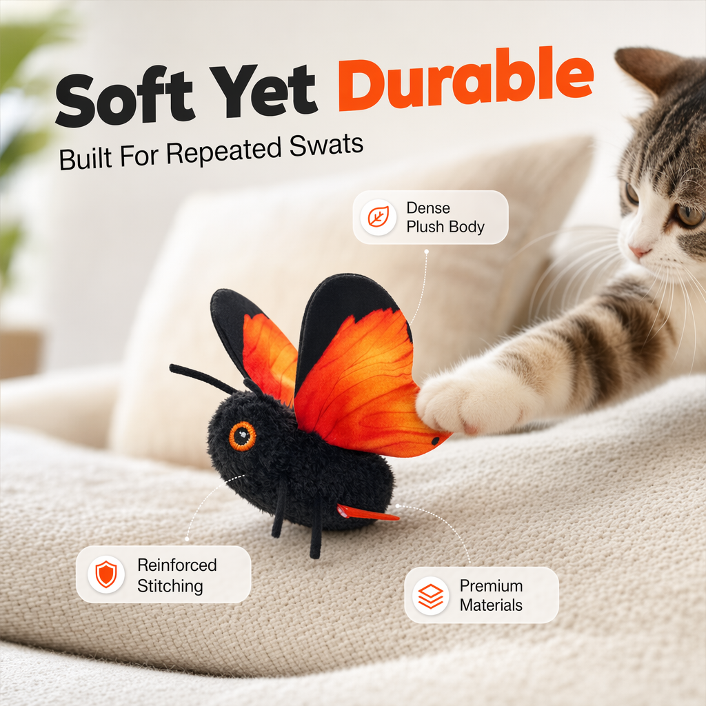 🐱 LIMITED-TIME 50% OFF! Smart Sensing Automatic Flapping Butterfly Cat Toy, Interactive Electric Pet Play Toy