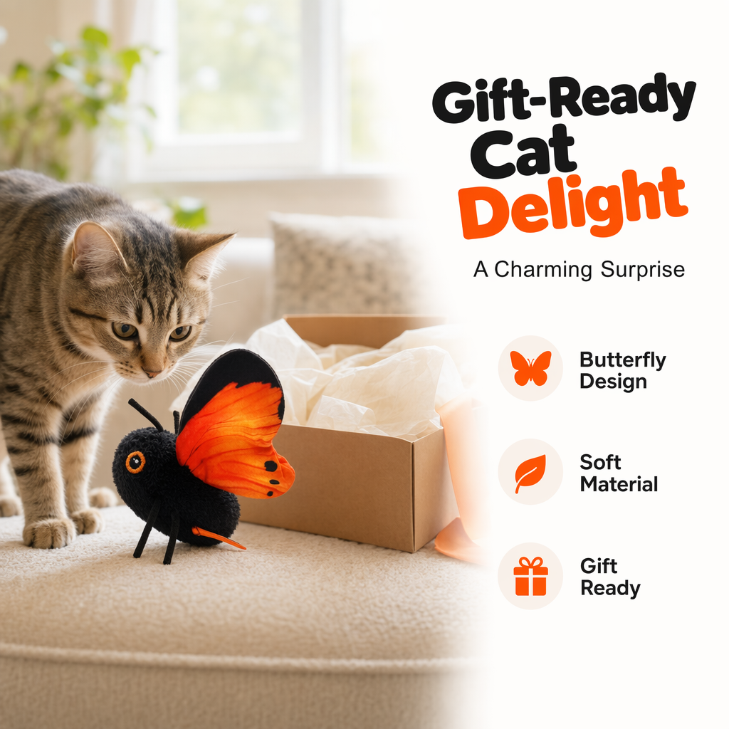 🐱 LIMITED-TIME 50% OFF! Smart Sensing Automatic Flapping Butterfly Cat Toy, Interactive Electric Pet Play Toy