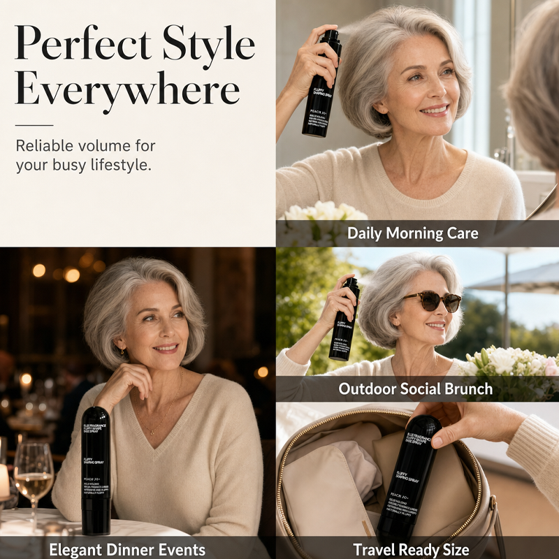 🎉50% Off! 👩 Peach-scented volumizing & setting spray—for lightweight, bouncy hair and long-lasting hold.