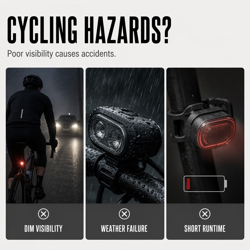 📢📢50% OFF !! ⏰USB Rechargeable Bike Light Set