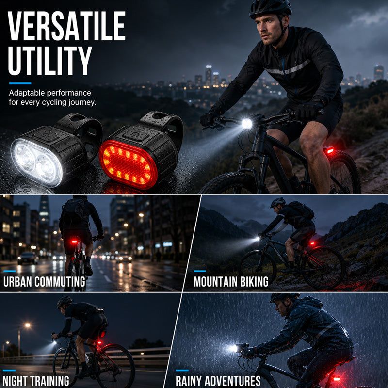📢📢50% OFF !! ⏰USB Rechargeable Bike Light Set