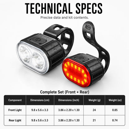 📢📢50% OFF !! ⏰USB Rechargeable Bike Light Set