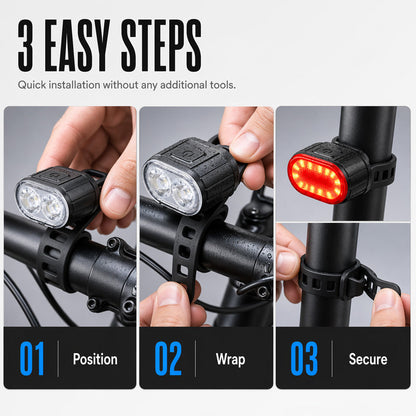 📢📢50% OFF !! ⏰USB Rechargeable Bike Light Set
