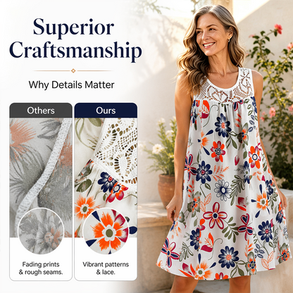 💕LAST DAY SALE ONLY ￡10.99!!💕Women's Elegant Sleeveless Floral Dress