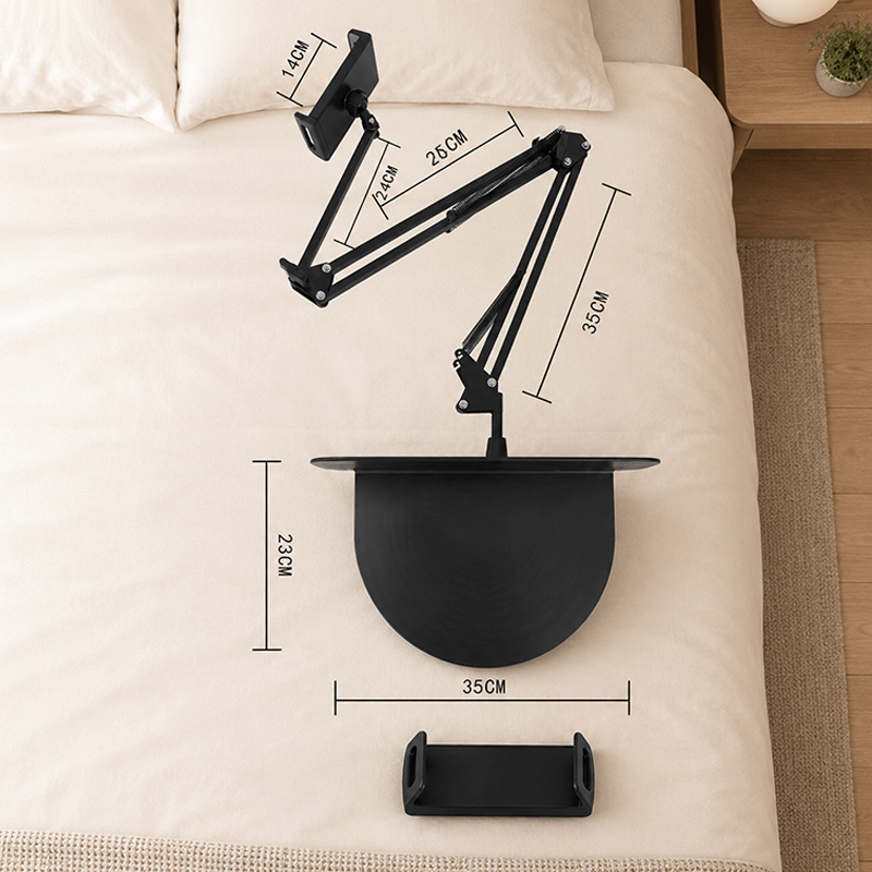 🛏️50% OFF NOW! Hands‑Free Hidden Bedside Tablet Stand, No‑Drill Mattress‑Base Tablet Holder, Stable Anti‑Shake Adjustable Arm for Bed Watching, Fits Phones & Tablets