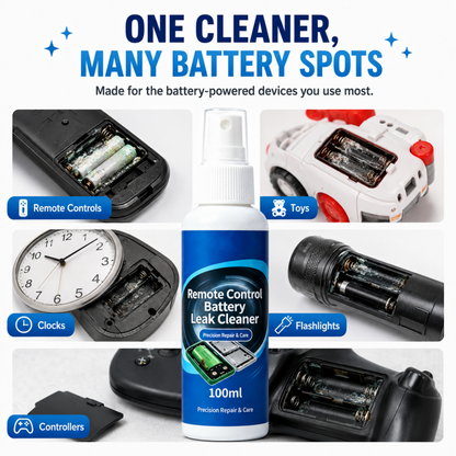 🔋50% OFF NOW! Remote Control Battery Leakage Cleaner, Precision Nozzle Electronic Contact Cleaning Spray, Rapidly Dissolve Battery Corrosion & Restore Conductivity for Household Battery‑Powered Gadgets