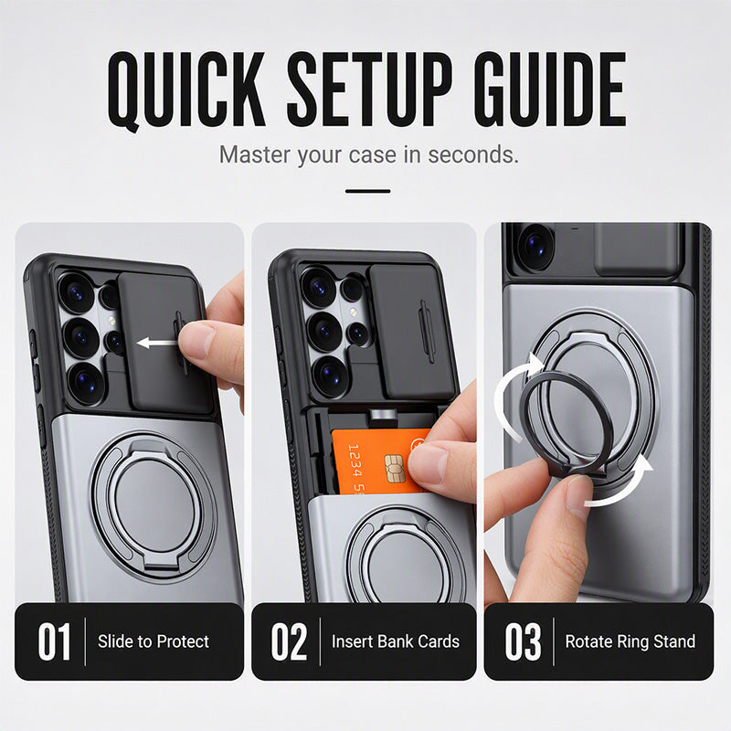 2-in-1 Shockproof Phone Case with Hidden Card Holder