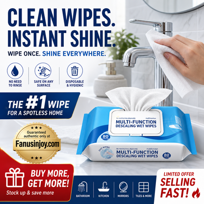🔥Amazing Offer Buy 3 Get 2 Free！💦Wipe clean instantly, cleans everything！✨️Multi-function Bathroom Descaling Cleaning Wipes