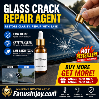 🏭Direct from glass factory, Buy 3 Get 2 Free！💦One drop fixes all glass cracks！🚗Glass Crack Repair Agent